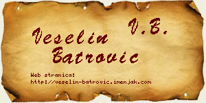 Veselin Batrović vizit kartica